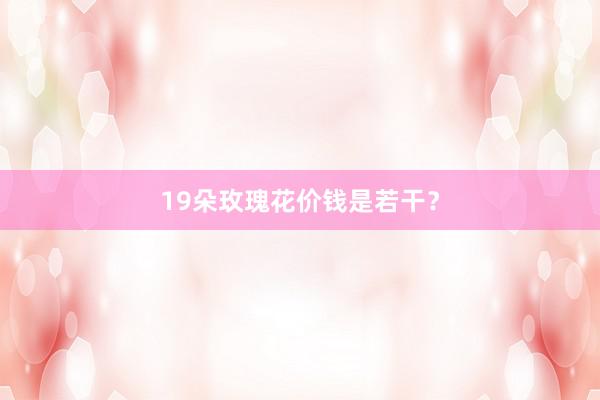 19朵玫瑰花价钱是若干？